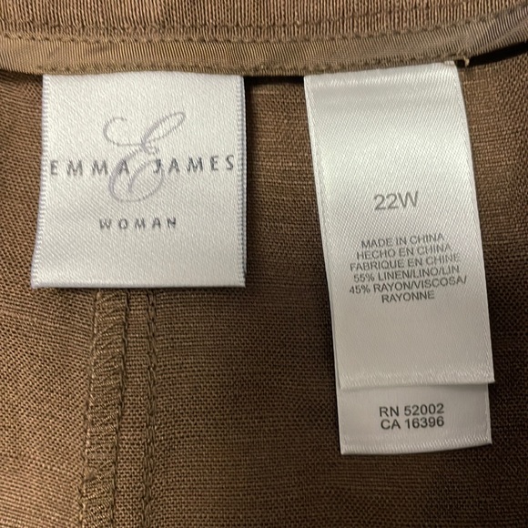 Emma James Coffee Linen Wide Leg Trousers-#1831+ - Picture 5 of 12